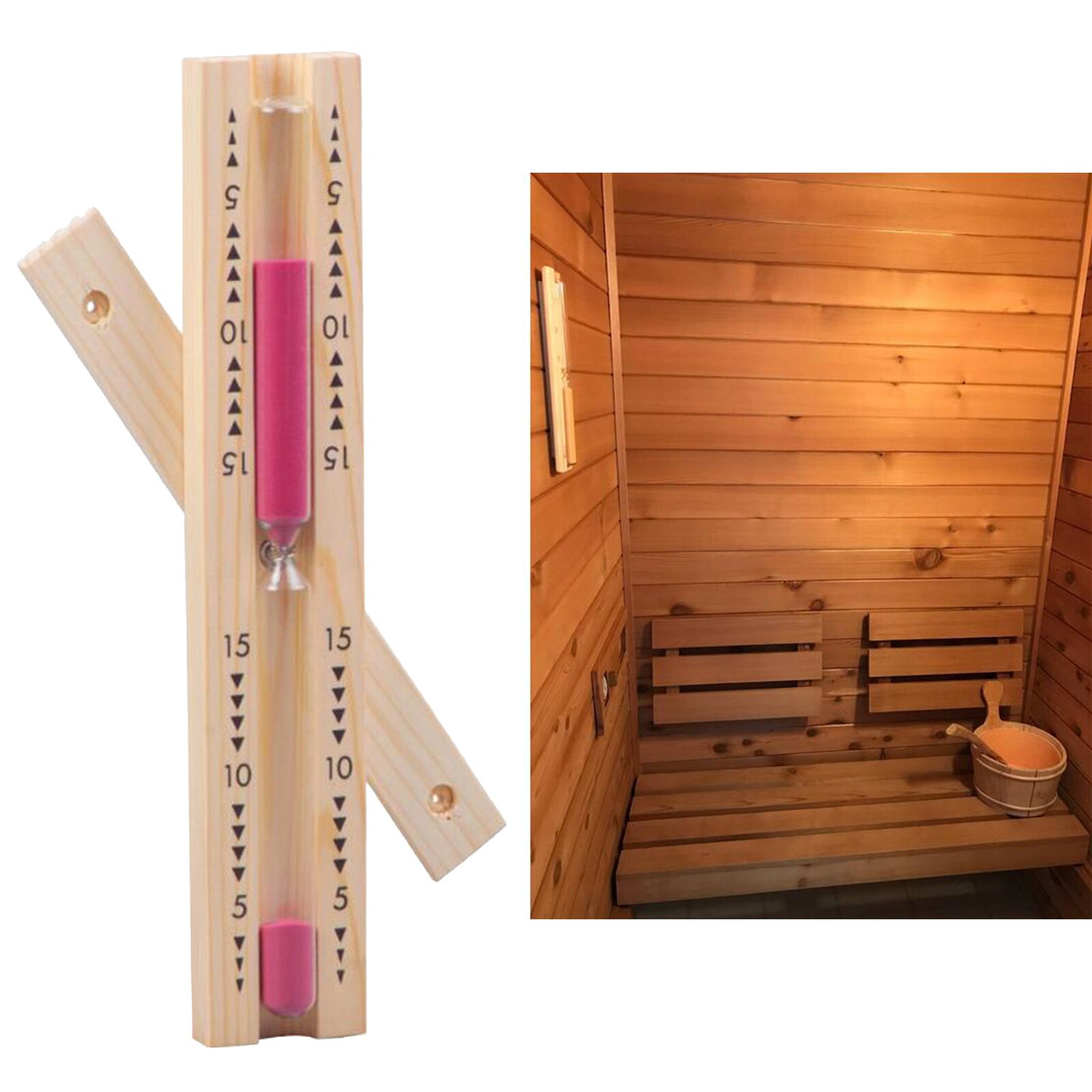 Rotierenden Sauna Sanduhr Rosa Sand Timer 15 Minuten Sauna Zimmer Zubehör