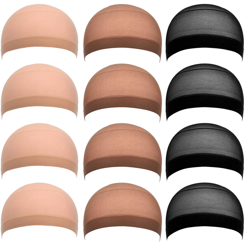 12 stück (6 Taschen) Luxus Traum Perücke Kappe Dehnbare Elastische Snood Haar Netz Nylon Weben Weben Kappen