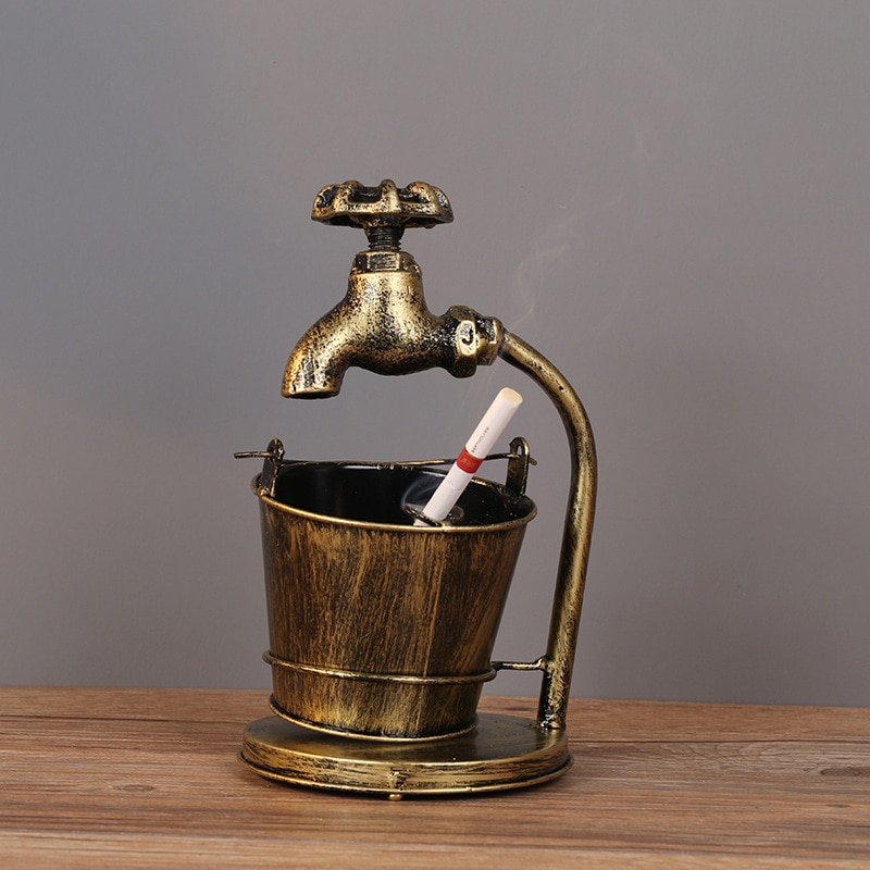 Europäischen stil retro schmiedeeisen handgemachte aschenbecher, Heimat dekoration handwerk, zerschmettern-beständig multi-funktion requisiten