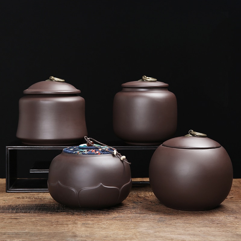 1Stck Große lila Sand reise tragbare Tee dichtung keramik glas mit deckel kaffee Bohne süßigkeiten keks sammlung lagerung Panzer küche