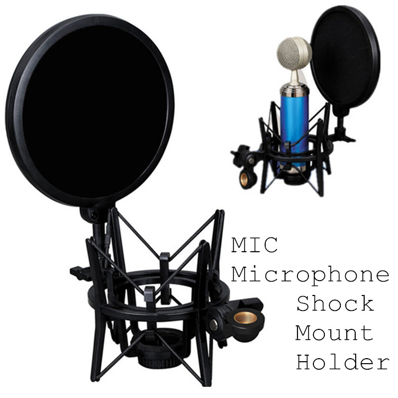 Universal- Studio Kondensator Mikrofon Mic Schock montieren mit Gelenk Kopf Teleskop höer Mikrofon Halfter Stehen Halterung