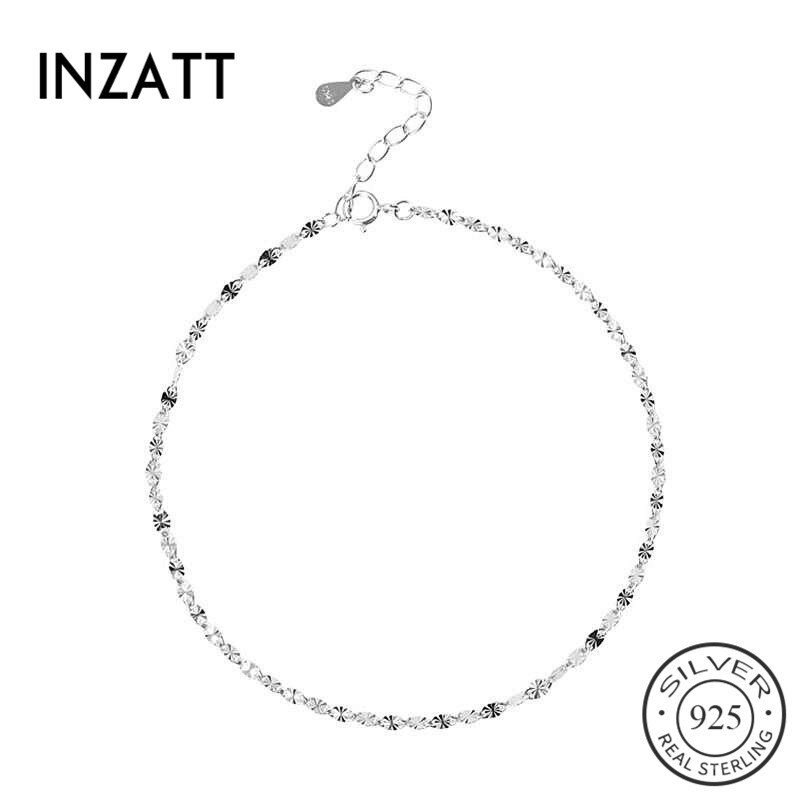 INZATT Echt 925 Sterling Silber eins Gypsophila Kette Fußkettchen Für Frauen Partei Böhmischen Feinen Schmuck Zubehör