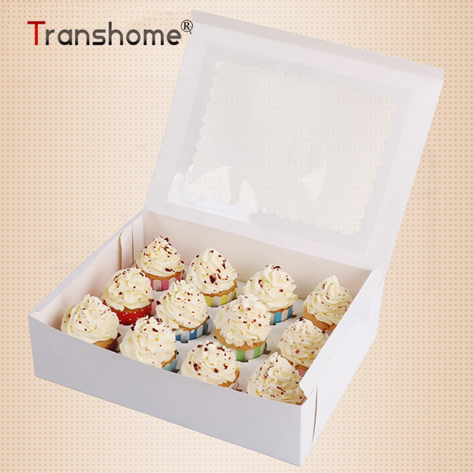 Transhome Cupcake Stehen 12 Löcher 5 teile/satz Cupcake Kasten Verpackung Anzeige Tablett Hochzeit Dekoration Geburtstag Party Kasten