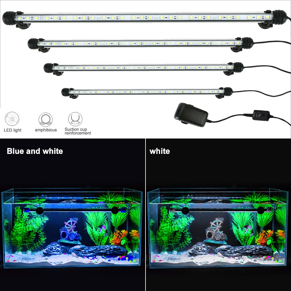 Aquarium Licht LED Wasserdicht Aquarium Licht Unterwasser Fisch Lampe Aquarien Dekor Beleuchtung Anlage Lampe 19-49CM 220V EU Energie # T