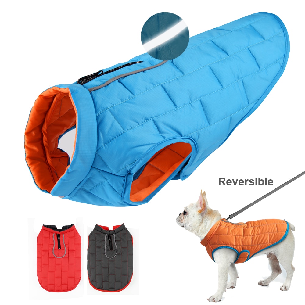 Hund Kleidung Französisch Hund Jacke Winter Haustier Kleidung Wasserdicht Reflektierende Mantel ropa para perro Für Kleine Mittel Große Große Hunde