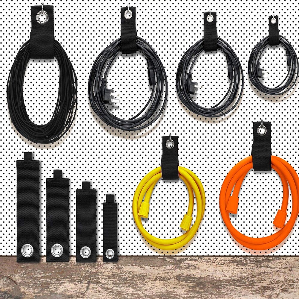 12 stücke Verlängerungskabel Halfter schwer Pflicht Schläuche Seil Haken Und Schleife Lagerung Gurt Für Haus Keller Garage Haken Hardware-