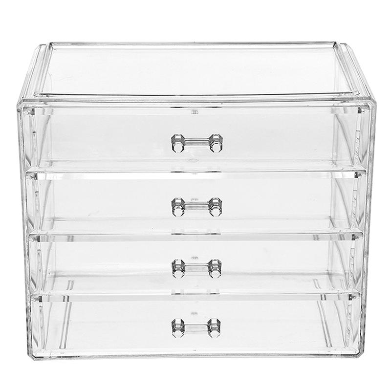 1PC Große Größe machen-hoch Veranstalter transparent Acryl Kosmetik Lagerung fallen vier Schublade Typ Kosmetik Lagerung Kasten für Höhle Heimgebrauch