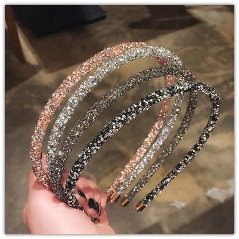Frauen Strass Haar Bands Haar Clips Kristall Haar Band Haar Kreis Koreanische Damen Stirnband Zubehör mit Nachahmung Ohrringe