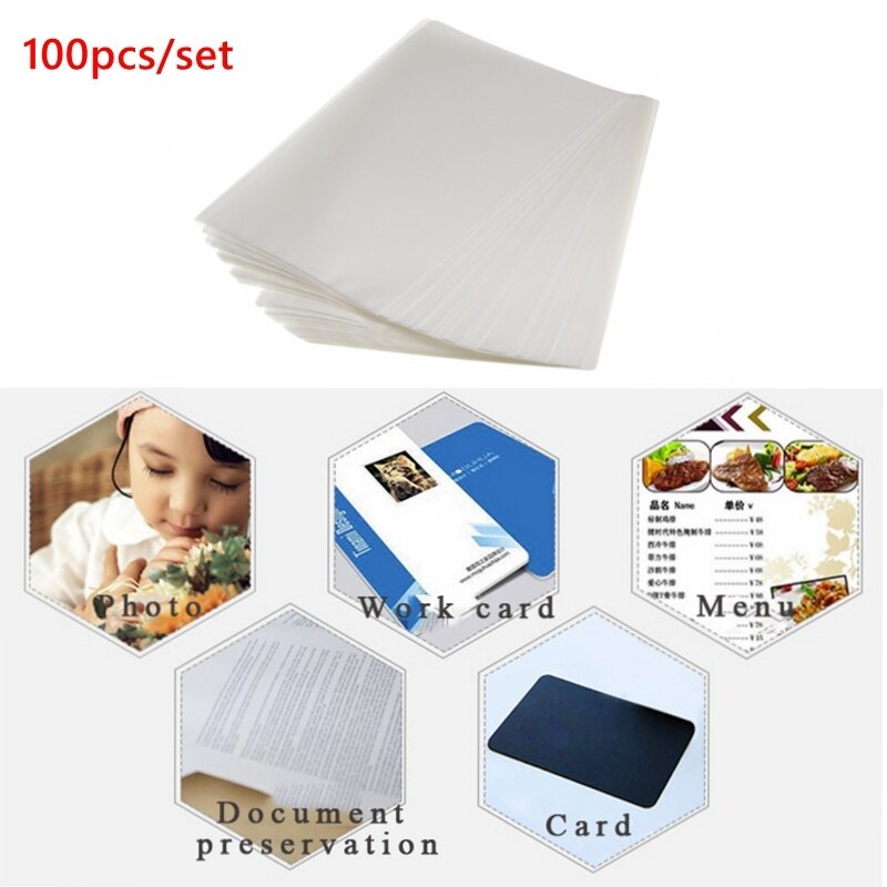 3-zoll 7C/8-zoll 6C Laminieren Film Klar Blatt Laminieren Foto Dateien Karte Bild Schutz Film für Foto Papier 100Stck/einstellen