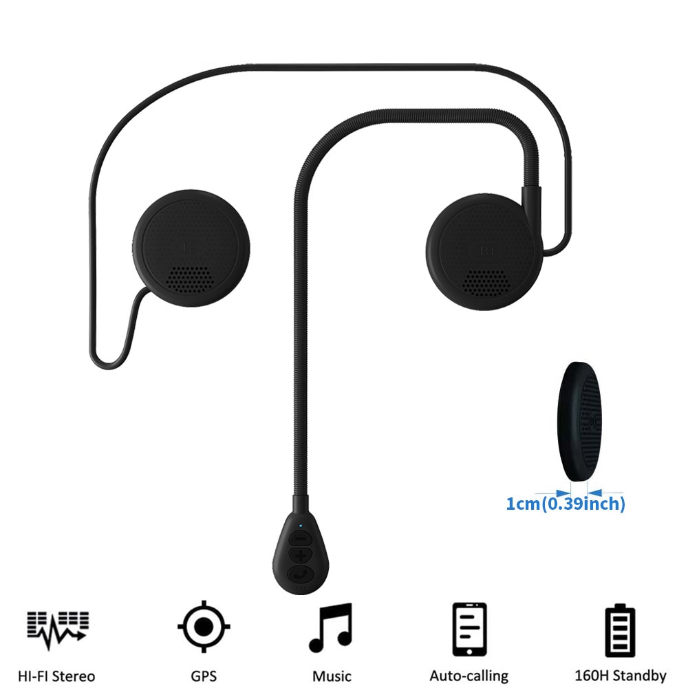 neue Moto Helm Headset Bluetooth 5,0 Motorrad Kopfhörer Ultra-dünne Drahtlose Lautsprecher Kopfhörer Freihändiger Anruf Musik Spielen