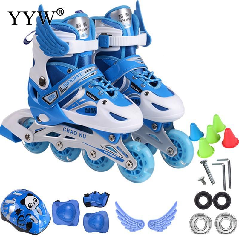 draussen Rollschuhe Inline Rollschuhe Einstellbare Rollerblades Beleuchtung Räder Patines 4 Rodas freundlicher Tracer Schlittschuh Schuhe