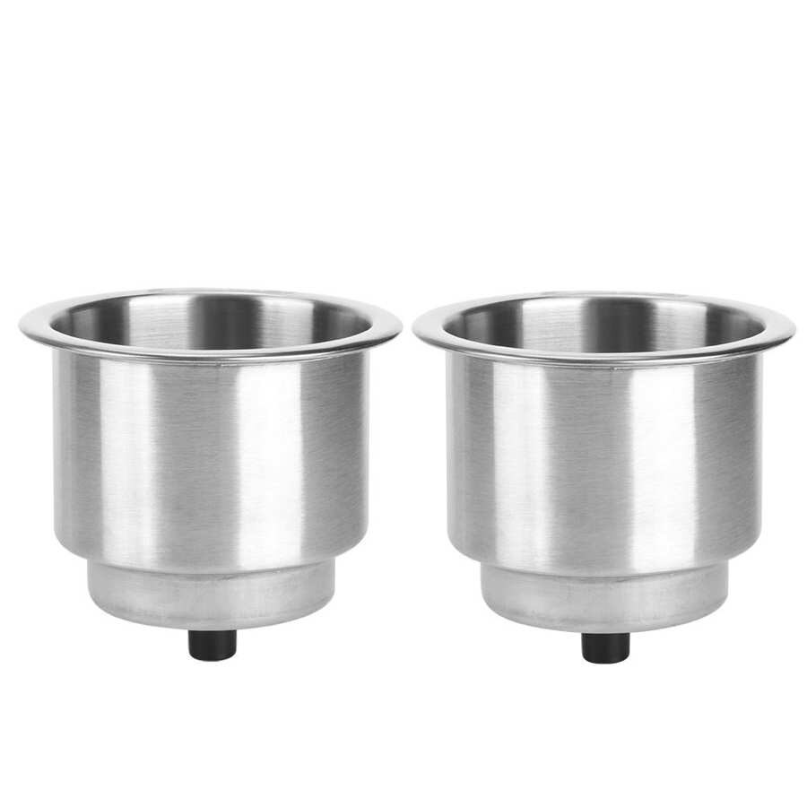 2Stck Getränke Halfter Silber Edelstahl Getränke Gestell Flasche Halfter Tasse Stehen Saugnapf Flasche Stehen