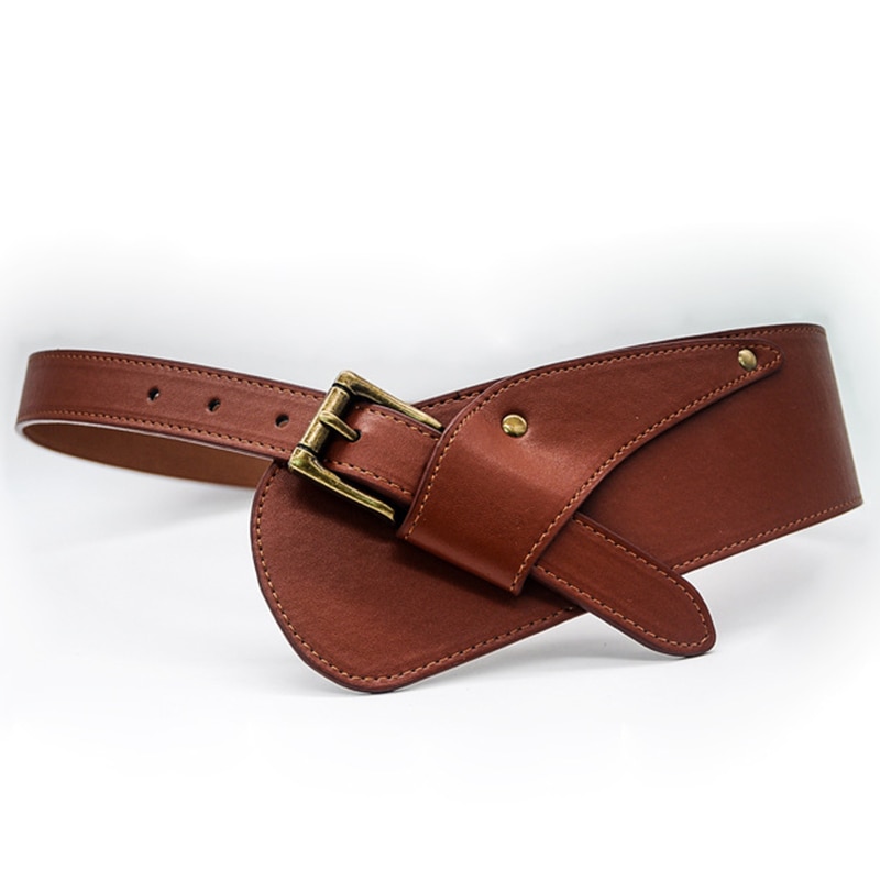 Frauen Neue Breite Leder Korsett Gürtel Metall Stift Schnalle Krawatte Obi Freizeit Gürtel für Damen Hochzeit Kleid bund