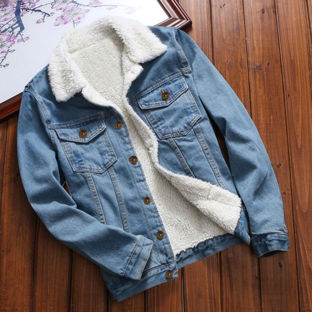 Frauen Denim Jacke Mit Pelz Frauen Herbst Winter Denim Jacke warm Verärgert Jacke Jahrgang Lange Hülse verlieren Jeans Mantel Outwear # L25