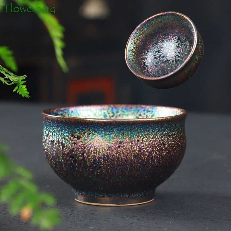 Keramik Porzellan Tee Tasse Teegeschirr Bunte tasse Single-Keramik Ofen Wird Meister Tasse Tee Schüssel Meister Tasse Kung Fu Tee Tasse