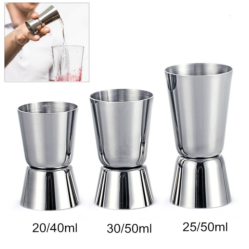 Edelstahl Cocktail Sauerei Jigger Doppel Jigger Messen Schuss Trinken Geist Messen Tasse Bar Zubehör Bar Werkzeuge