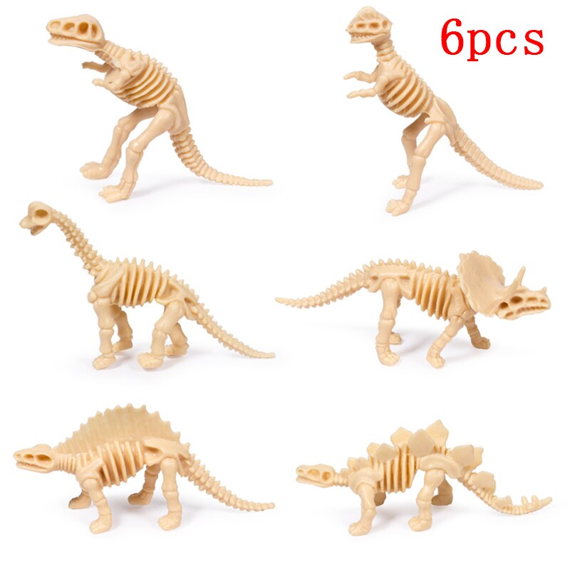 6 teile/los aufladen Weiche kunststoff Simulation Mini Skelett Dinosaurier spielzeug freundlicher lehren kognitive spielzeug für jungen und mädchen Art von spielzeug