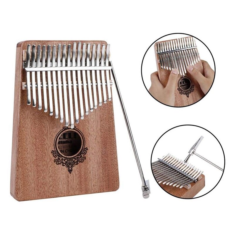BMDT-Kalimba Daumen Klavier, 17 schlüssel Tragbare Mahagoni Holz Afrikanische Musik Finger Klavier mit stimmen Hammer für Musik Liebhaber