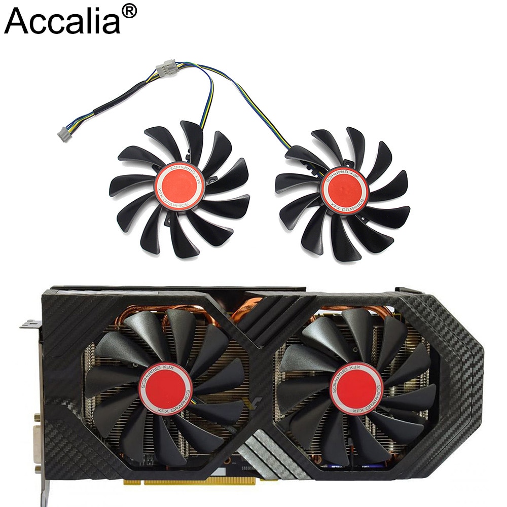 2 stücke/einstellen95MM FDC10U12S9-C CF1010U12S CF9010H12S XFX RX580 GPU Kühler Fan Für seine RX 590 580 570 Grafikkarte kühlung