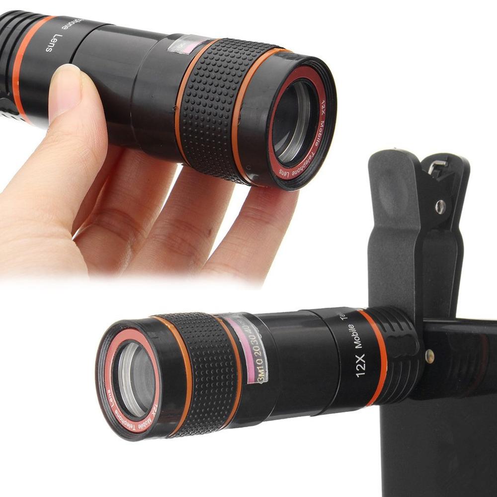 HD 12X Vergrößerung Optische Zoomable Kamera Teleskop Objektiv mit Clip Universal- Für Smartphones Stecker und Spielen
