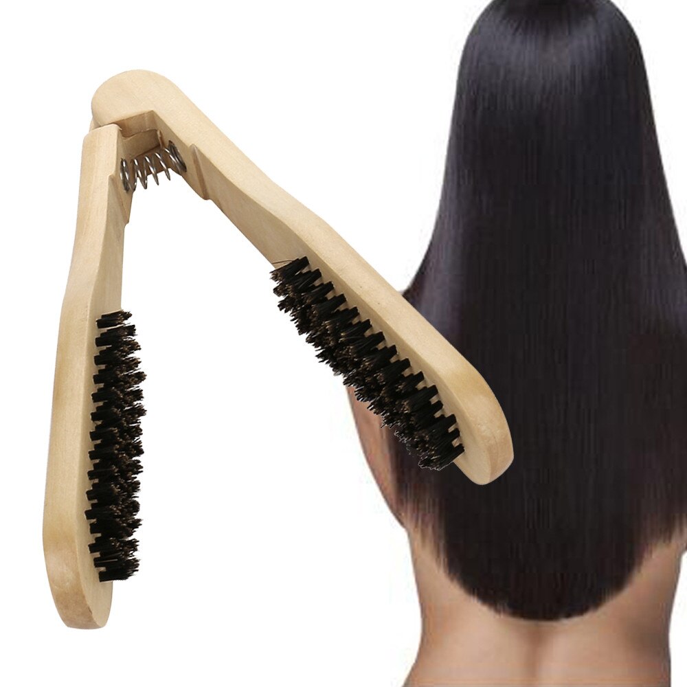 V Typ Professionelle Doppel Pinsel Friseur Kamm DIY Gerade Haar Wildschwein Borsten Haar Pinsel Styling Anti-Statischen Kamm