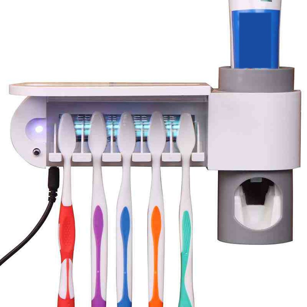 2-in-1 Uv Zahnbürste Desinfektion Gestell Automatische Zahnpasta Bausatz einstellen Sterilisation Zahnbürste Halfter Zahnbürste Sterilisator