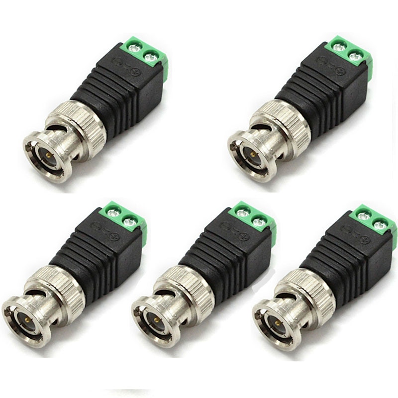 Pripaso 5 teile/los BNC Anschlüsse für AHD Kamera CVI Kamera TVI Kamera CCTV Kamera Koaxial/Katze5/Katze6 kabel Männlichen Metall