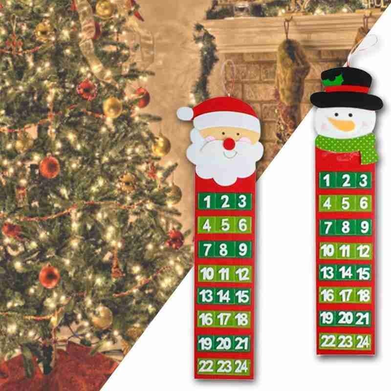 1pc Weihnachten Advent Kalender Nicht-gewebte Countdown-Kalender Zauberstab Kalender Frohes Neues Jahr Dekor Weihnachten Advent Kalender