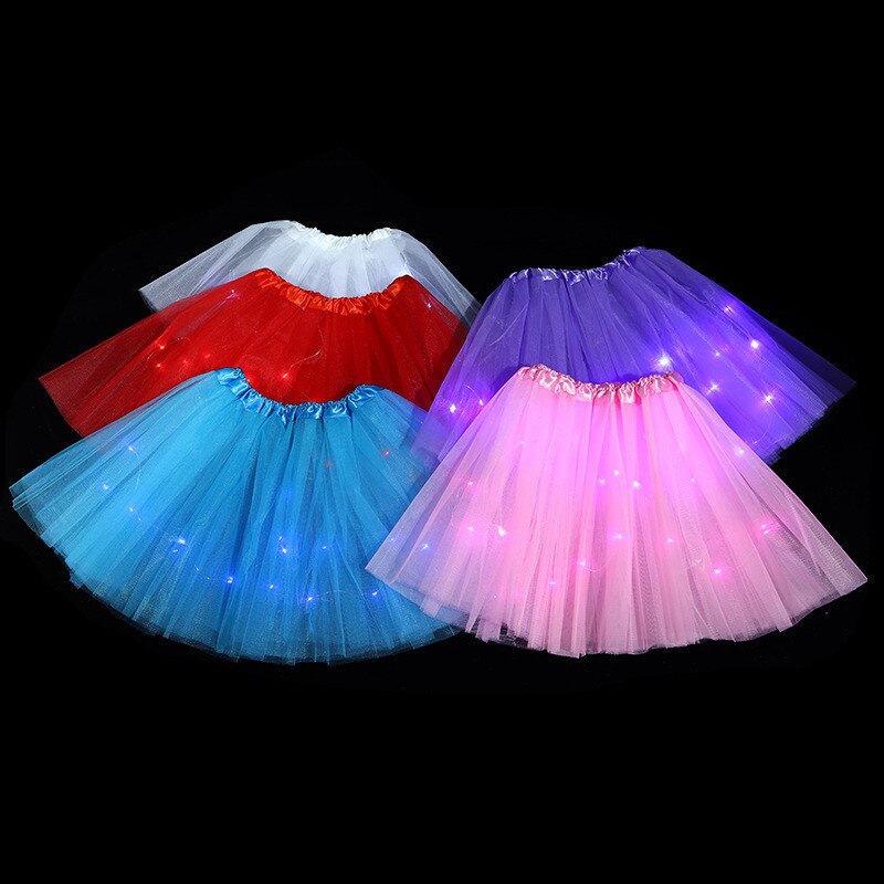 1PC LED Felsen glühen Licht Ballettröckchen Leucht Partei Halloween Festival Hochzeit Geburtstag Weihnachten Baum Weihnachten 2-8 jahre Mädchen