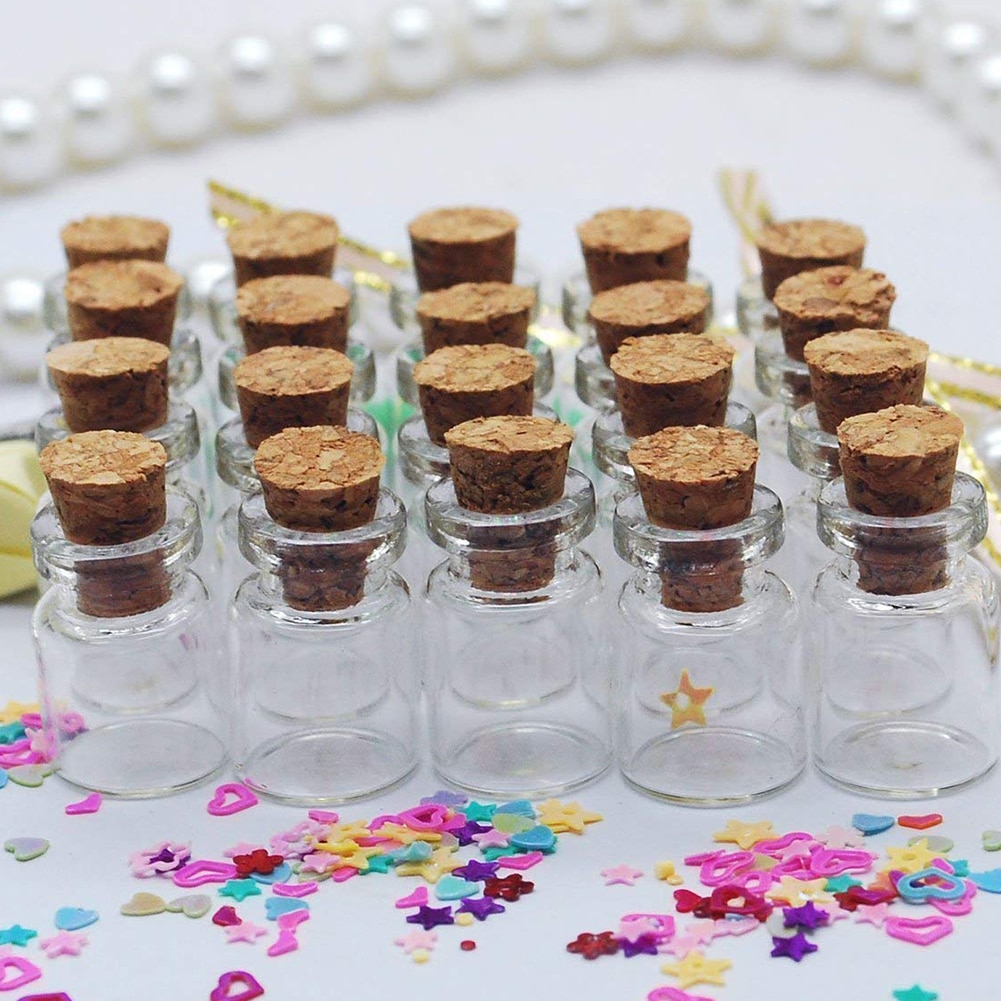 50Stck 0,5 ML Mini Glas Flaschen Zarte Korken Wünschen Flaschen DIY Miniatur Flaschen Favor Nette Kleine Glas Gläser
