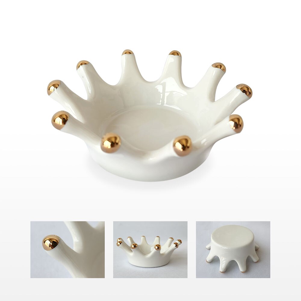 Keramik Schmuck Keramik Goldene Krone Tablett Europäischen Keramik Schmuck Lagerung Tablett Heimat Dekoration Schmuck Lagerung