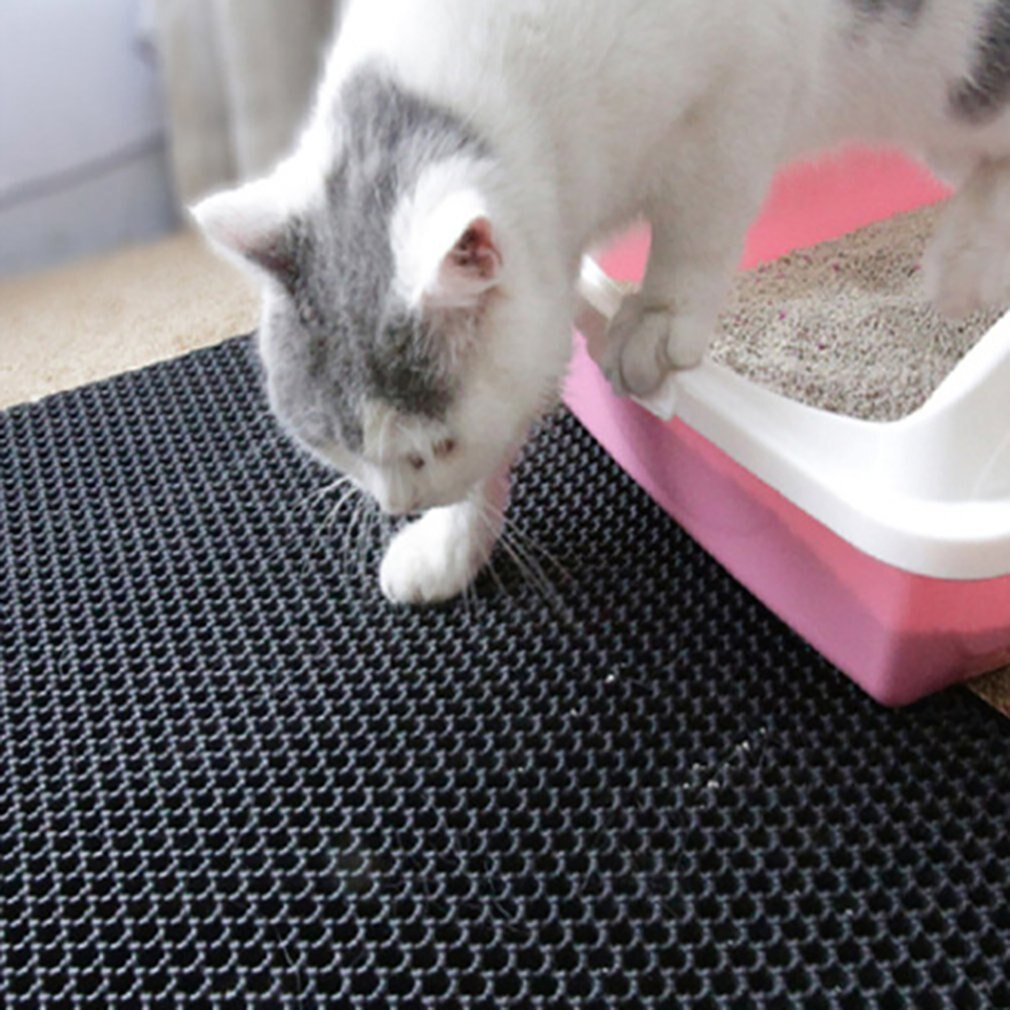 Neueste Waben Doppel Schicht Urin Und Wasser Beweis Material Waschbar Katzenstreu matt Katzenstreu Fangen matt