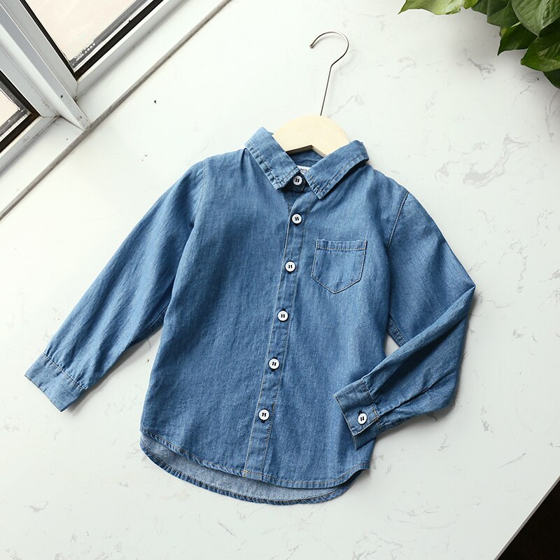 Frühling Jungen Kleidung freundlicher Denim Shirt Langarm Jungen Kleidung Baumwolle Jungen Jeans Hemd freundlicher Kleidung BB307