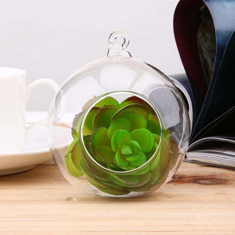 8cm Kreative Hängen Klarglas Ball Globus bilden Vase Blume Pflanze Terrarium Container-Heimat Garten Büro Dekor