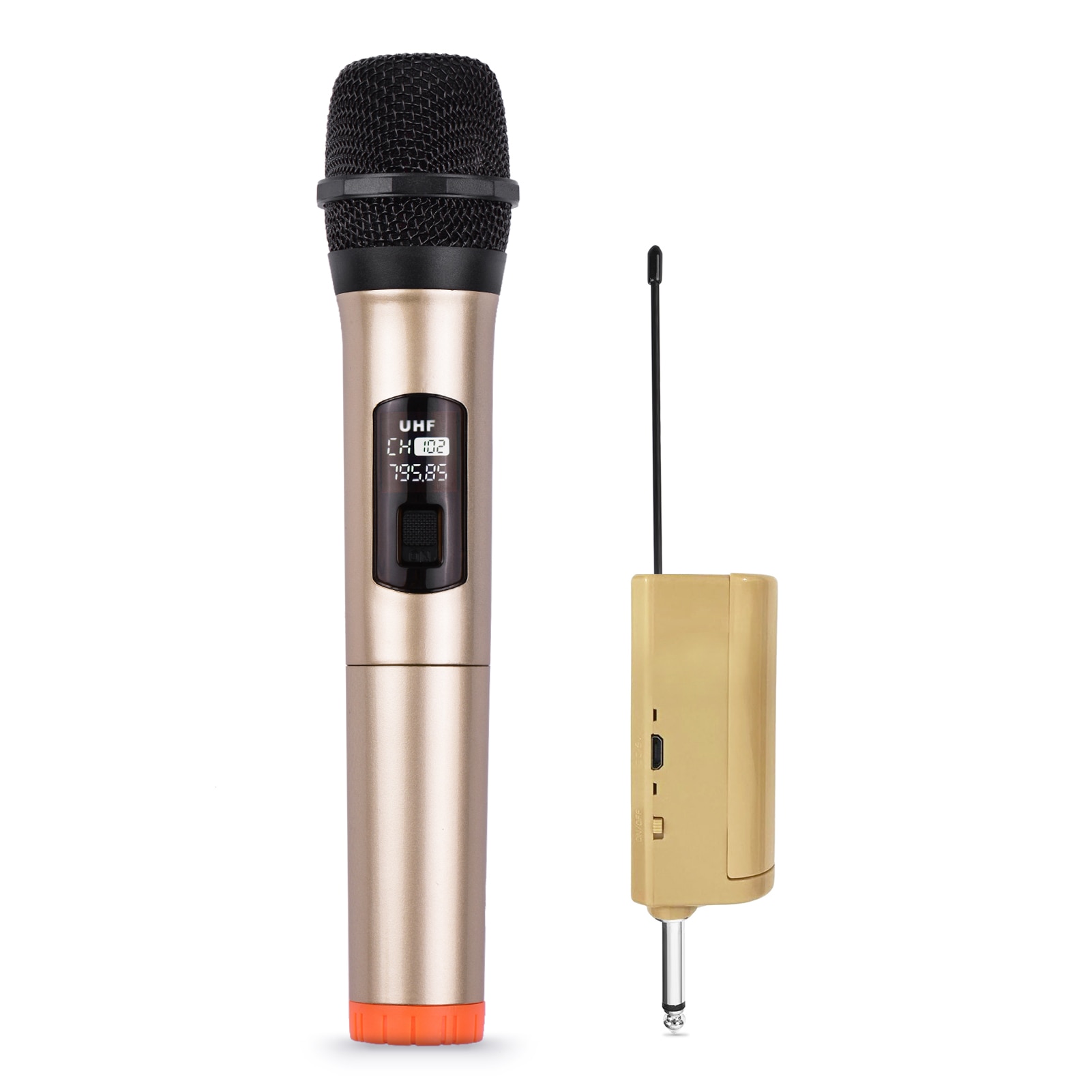 Handheld kabellos Mikrofon UHF Dynamische Mic mit Tragbare Mini Empfänger Kompatibel mit Lautsprecher Karaoke System Heimkino