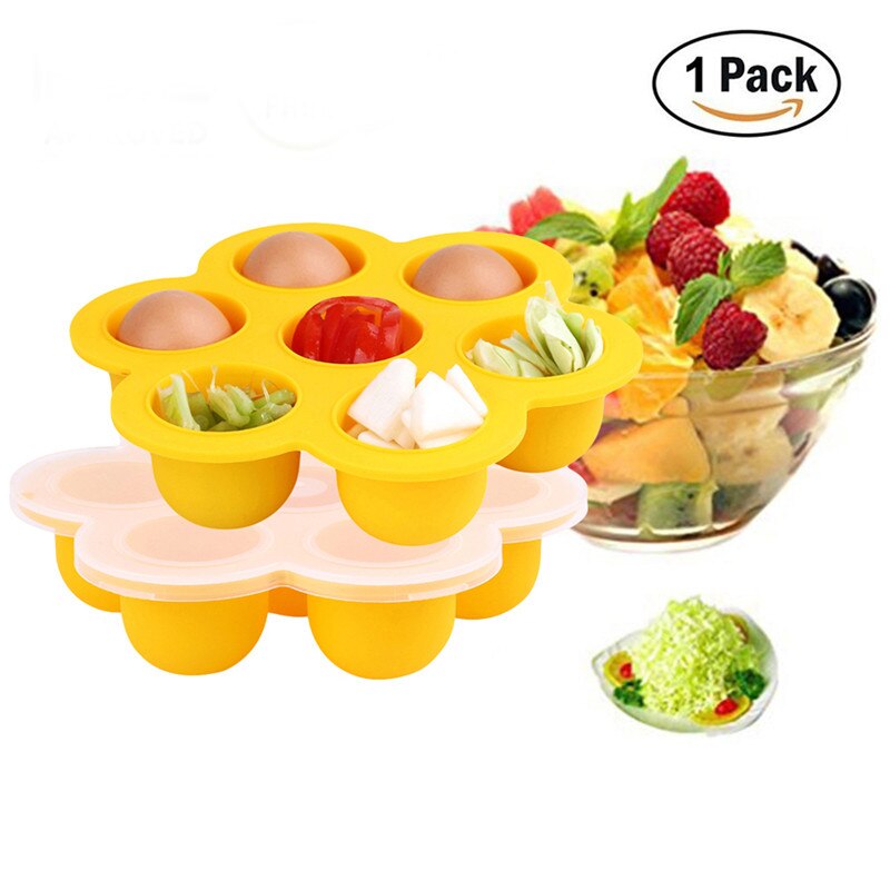 7 Netz Mit-Auf Deckel Babynahrung Ergänzung essen Gefrierfach Silikon Tablett Perfekte Lagerung Container freundlicher Lebensmittel Platte