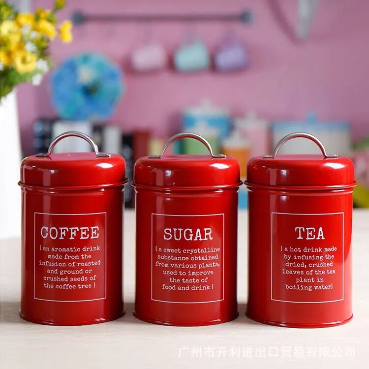 3 Teile/satz Lagerung Kasten Tee Zucker Kaffee Kanister Für Küche Lebensmittel Container Gläser Flaschen Süssigkeit Lagerung Flaschen Gläser Schüssel Boxen