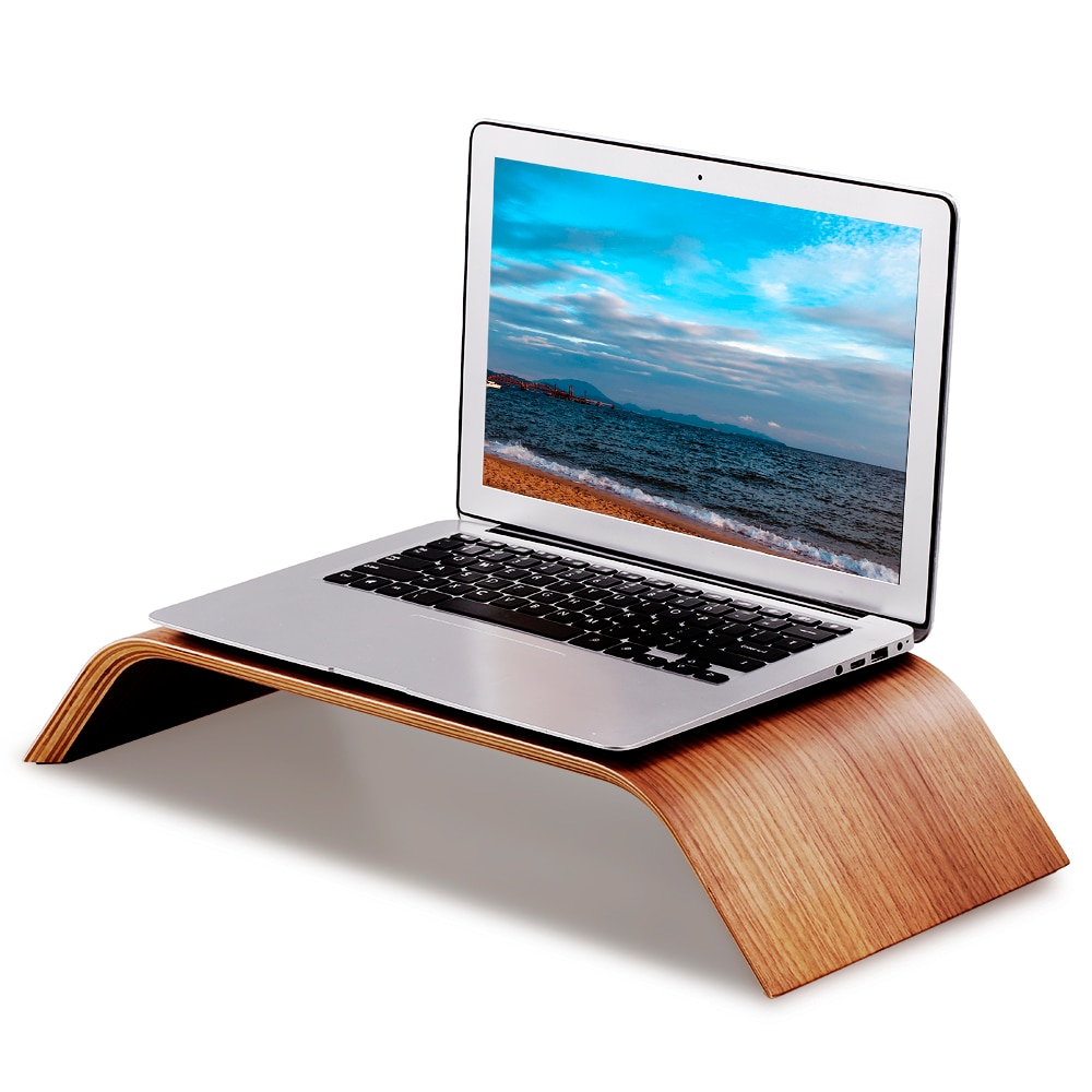 SAMDI Holz Stehen Alle-in-eins-Maschine Monitor Laptop Halfter Starke Lagerbier Kapazität Stabile Holz Halterung Laptop Stand für iMac