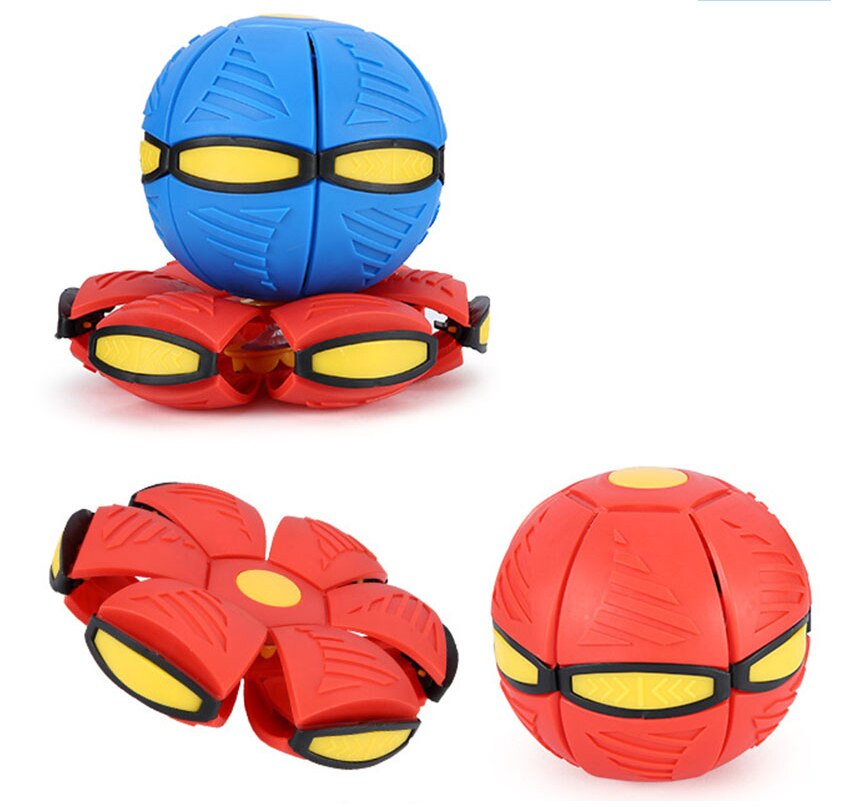 Flache Verformung Ball Fliegende Untertasse bilden glühend Spielzeug draussen Springenden Ball Mit Licht Rebound Springenden Ball Ich bin Freien Spielzeug