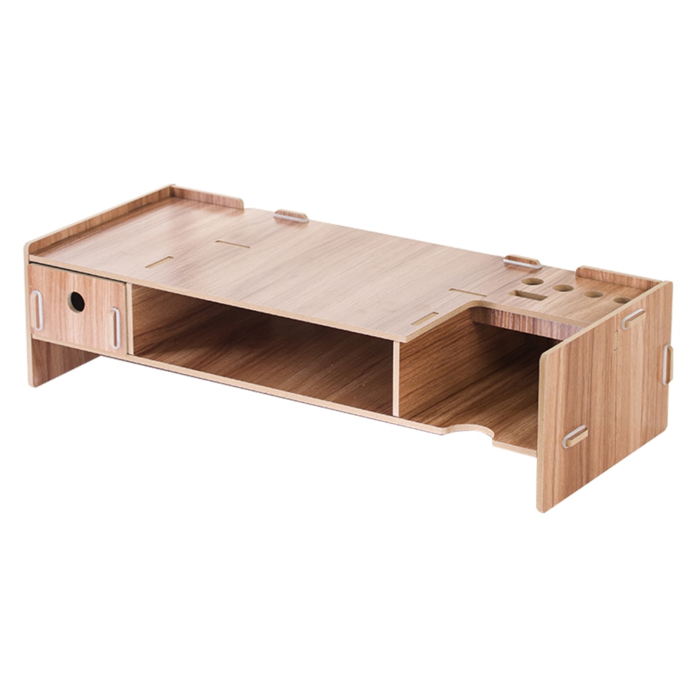 Holz Schreibtisch PC Monitor Steigleitung Stand Schreibtisch Veranstalter für iMac Laptop Computer