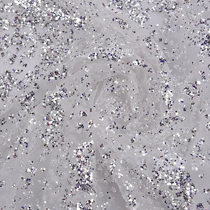 funkeln Tüll metallisch Gittergewebe DIY Kleid Bühne Costme Tuch Hochzeit Kleid Stoff Stoff Party Dancewear Kleid Stoffe