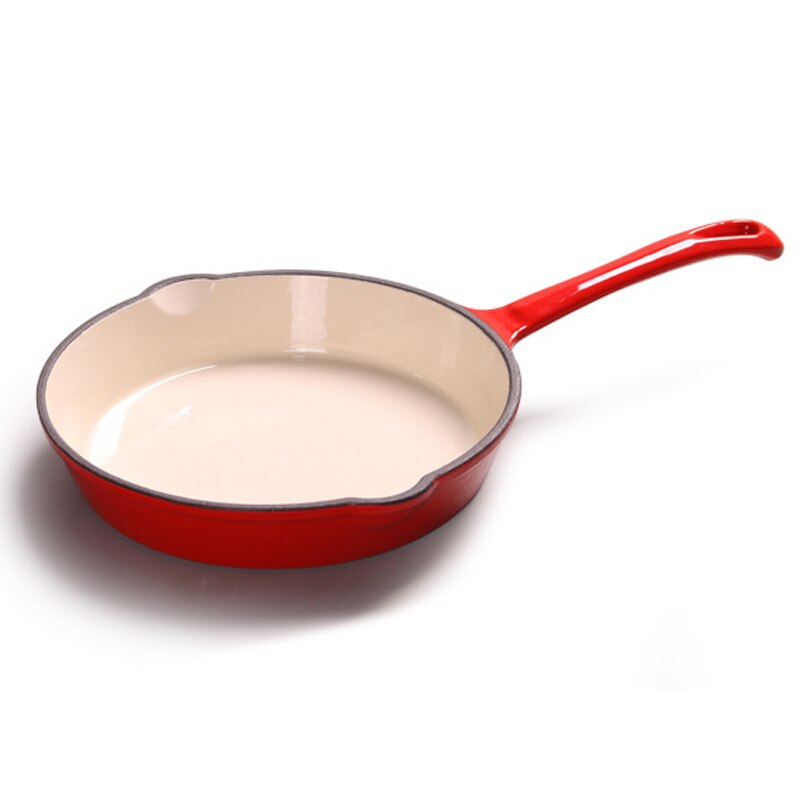 Lange Griff Gusseisen Bratpfannen Bratpfanne Topf Flachen Boden Pfanne Braten Pfanne Nicht-Stock Steak Grill Kochen topf