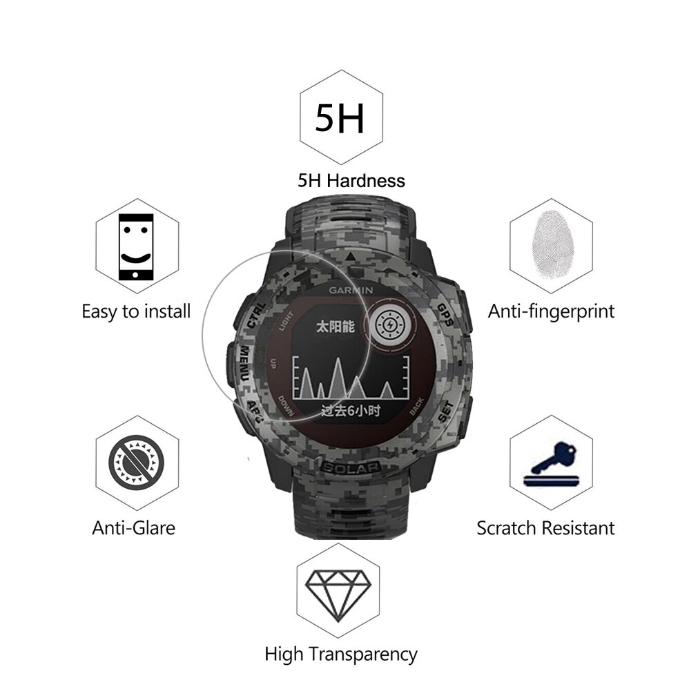 3Stck 5H Anti-kratzen LCD Film Für Garmin Instinkt Inst Clever Uhr Bildschirm Schutz Nano Explosion-beweis Film Für Garmin Inst
