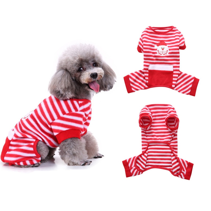 Weihnachten Hunde Gesamt Welpen Jumper Winter Santa Claus Hund Pyjama Kostüm roupa cachorro Für Bichon Teddy Katze Weihnachten