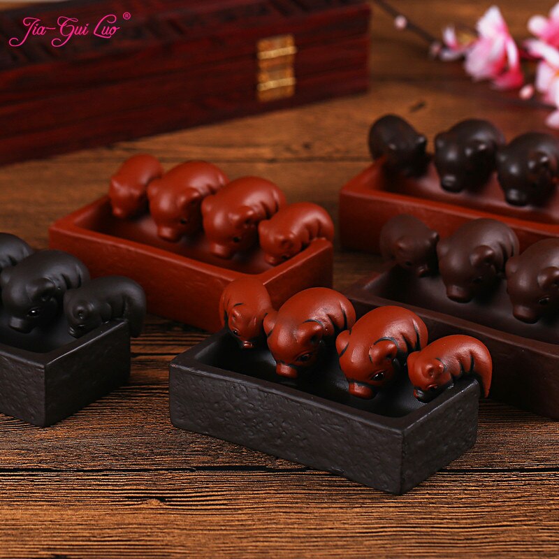 JIA-GUI LUO 5 farbe stile Tee Haustier Ebene schwein Lila Lehm Heimat Dekor Tee Dekoration Tee Haustier Tonne Tee Haustier n025