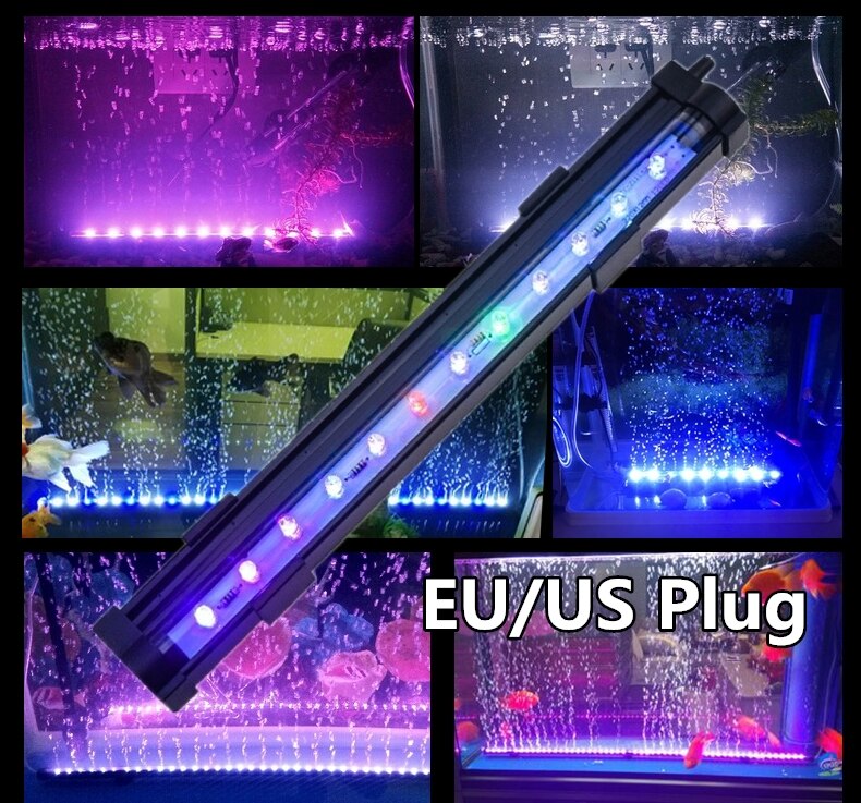 15/26/36CM Aquarium LED Aquarium Lampe Wasserdichte blasiert Bunten Licht Bar Streifen Licht Lampe Für fisch Panzer EU/uns-stecker