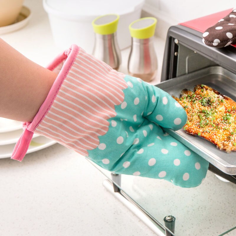 Backofen Handschuhe 1 Stck Nette Küche liefert Baumwolle dick mikrowelle handschuhe hoch-temperatur heiße isolierung handschuhe