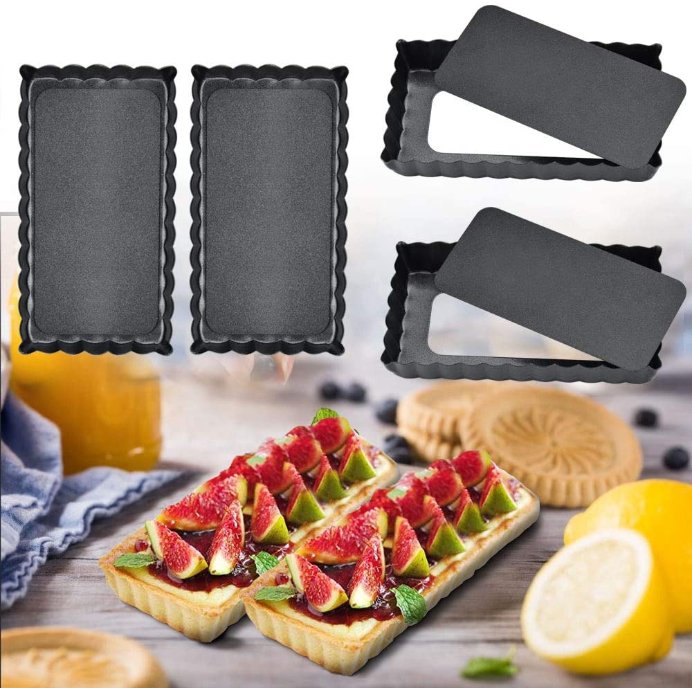 Rechteck geriffelt Kuchen Torte Pfanne Schimmel Abnehmbare Unterseite geriffelt Kuchen Torte Pfanne Antihaft Kuchen bilden Pizza Quiche Torte Backblech Backen werkzeuge