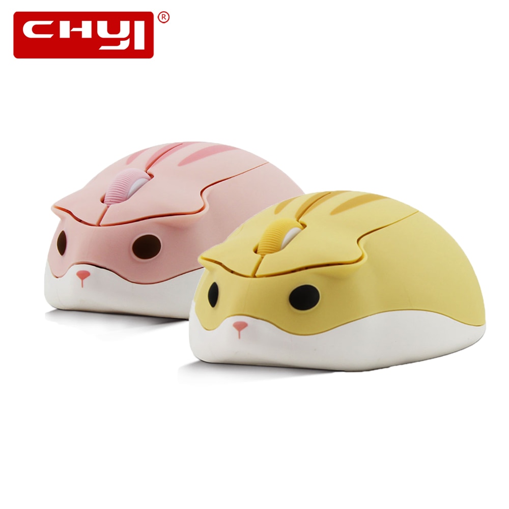 CHYI Nette Karikatur Rosa Drahtlose Maus USB Optische Computer Mini Maus 1600DPI Hamster Kleine Hand Mäbenutzen Für Mädchen Laptop