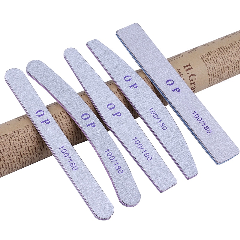 5 teile/los Schleifpapier Nagel Datei Kalk 100/180 Doppel Seite Schleifen Puffer Block einstellen Grau Nagel Dateien Für UV Gel Polnisch manikübetreffend Werkzeuge